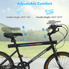 20-inch black cycling bike with adjustable saddle and handlebar heights for optimal comfort and visibility during rides.