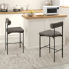 26 Inch Upholstered Bar Stools Set of 2 Counter Height Bar Chairs with  Backrest-Gray - Gallery View 1 of 8