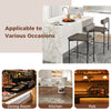 26-inch gray upholstered bar stools set of 2 with backrest, ideal for dining room, kitchen, or pub use.
