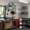 20-inch wall mount fan in black with adjustable tilt head, featuring 3 speeds for effective air circulation in limited.
