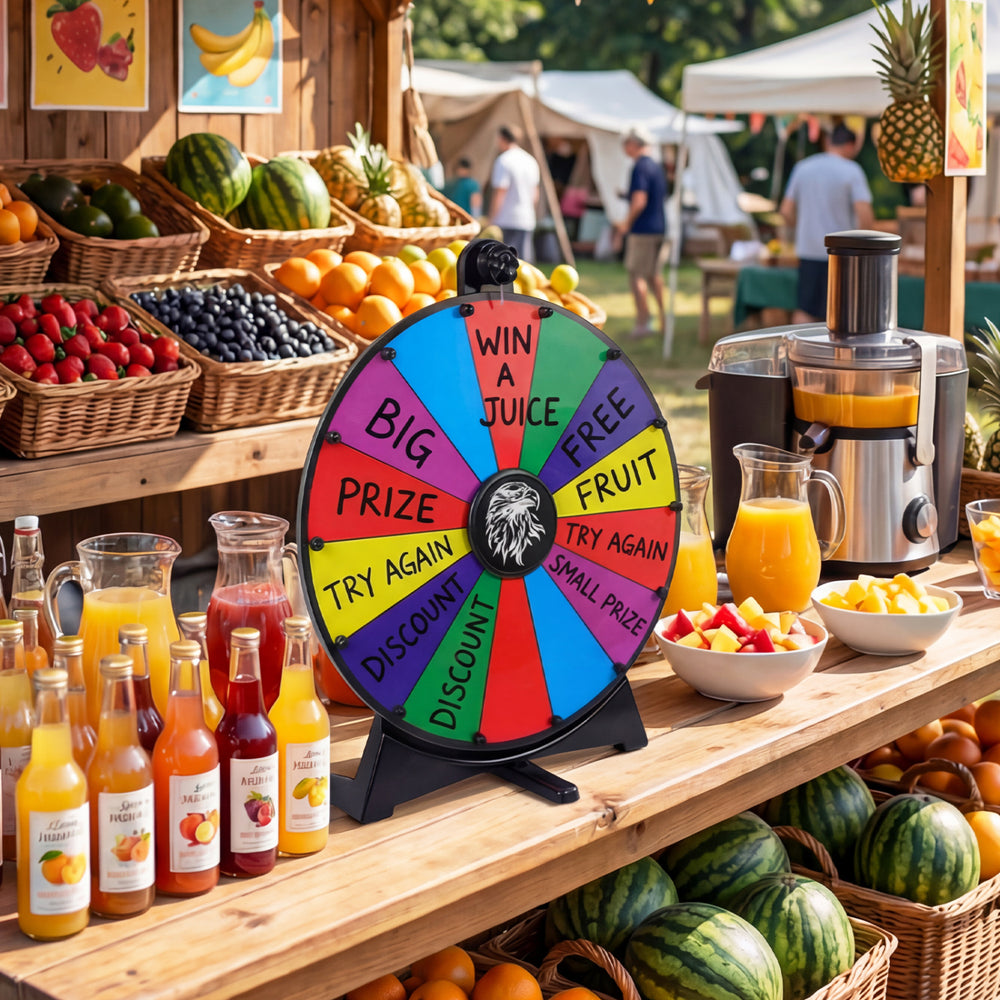 20 Inches 14 Slots Spin Wheel with Blackboard Marker for Prizes-Multicolor - Gallery View 1 of 10