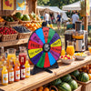 Multicolor 20-inch spin wheel with prizes, displayed at an outdoor event for games and promotions.