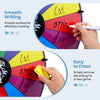 Multicolor 20-inch spin wheel showing smooth writing surface and easy erasing features, ideal for games and events.