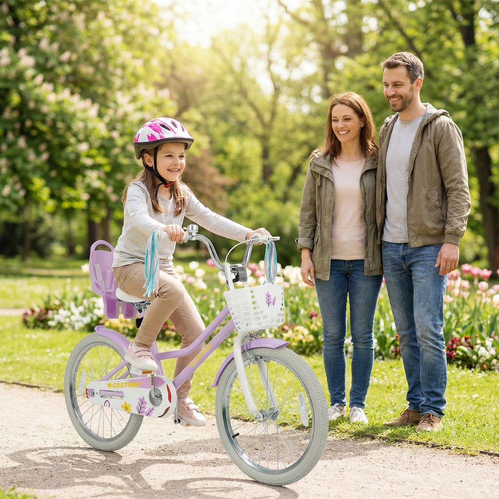 20 Inch Girls Bike Kids Bicycle with Doll Seat and Streamers for 8+ Years Old - Gallery View 1 of 10