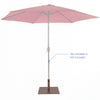 Patio umbrella base stand in brown with adjustable footpads for stability on uneven ground, ideal for outdoor use.