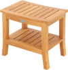 20 Inches Non-slip Shower Bench with Storage Shelf and Curved Top