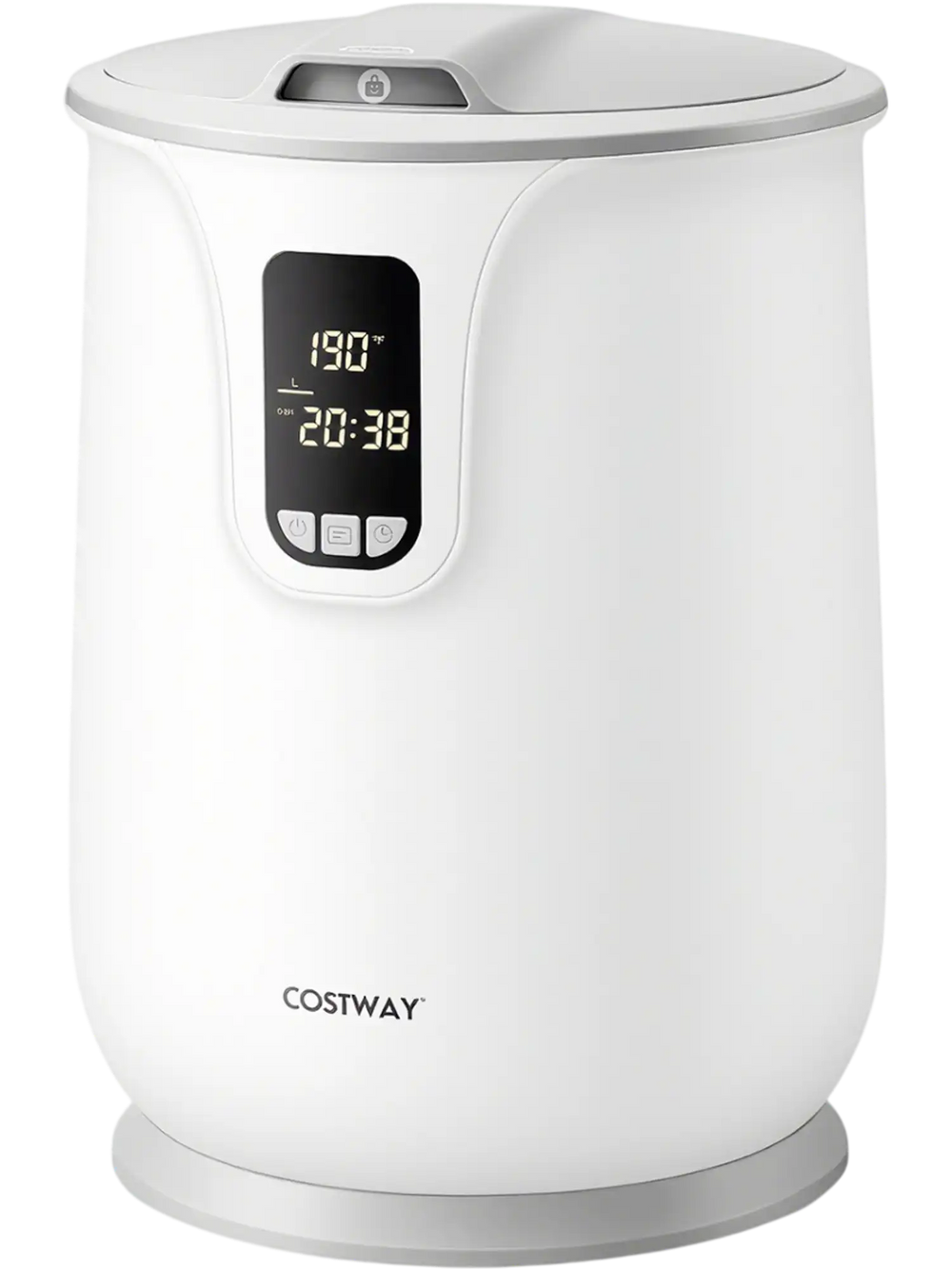 20 L large towel warmer in white with digital display, 3 heat levels, and fast heating for cozy bathroom comfort.