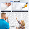 3D wall panels with decorative diamond patterns being installed, featuring lightweight PVC for easy maintenance and.