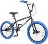 20" trick bicycle with 360° steering, adjustable seat, and blue tires, perfect for kids and teens' freestyle riding.