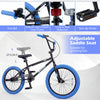 20" trick bicycle with adjustable saddle seat, 360° steering, and non-slip pedals, perfect for kids and teens.