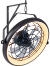 20” wall mounted fan in black features dimmable LED light, 6 wind speeds, and adjustable angle for targeted airflow.