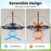 20” wall mounted fan in black features a reversible design, dimmable LED light, and 6 adjustable wind speeds for year-round comfort.