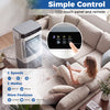 Evaporative air cooler with 2100 CFM airflow, 5.3-gallon tank, and remote control for efficient indoor and outdoor cooling.