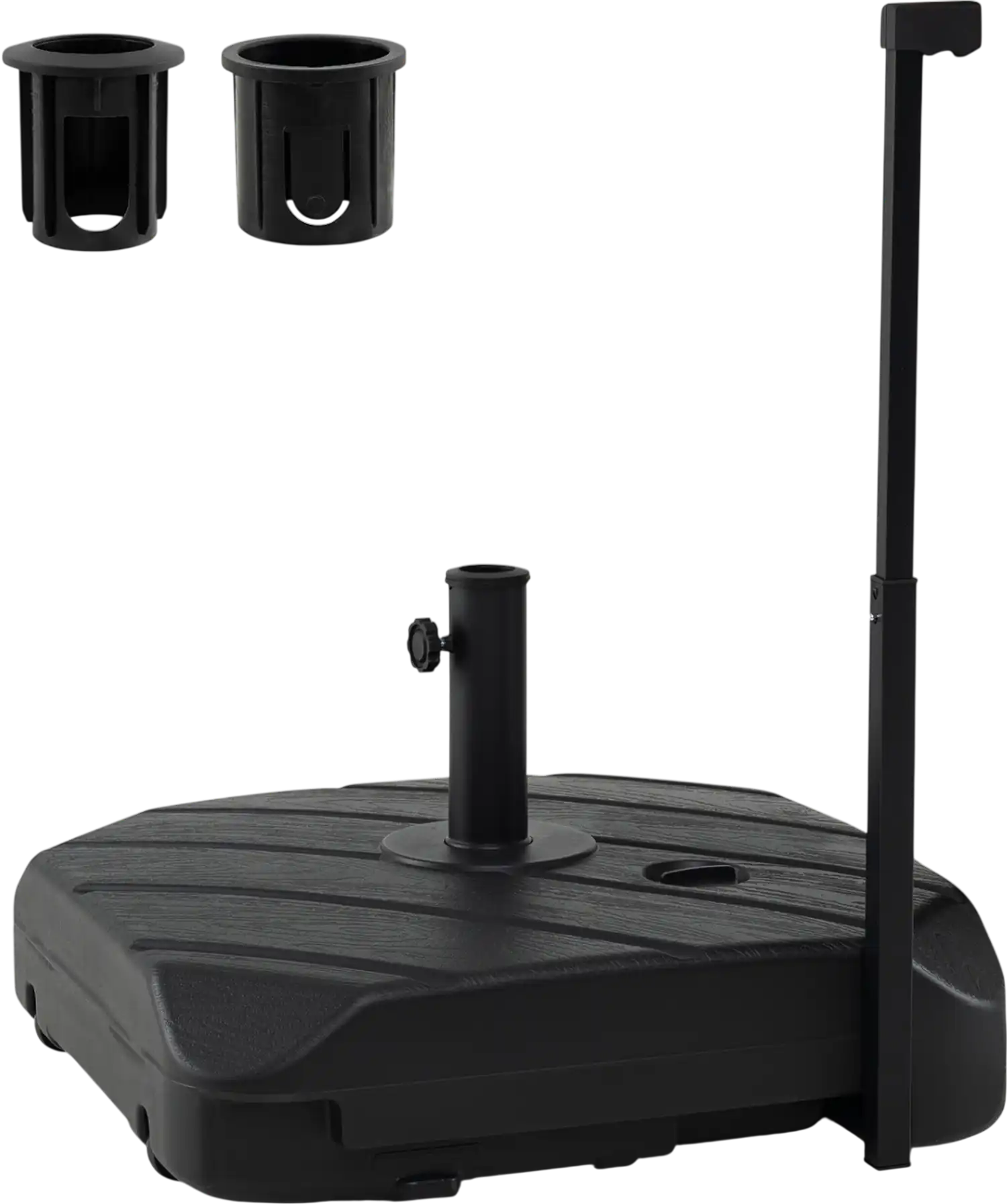 Costway 211 lbs Fillable Patio Umbrella Base w/ Wheels & Telescopic Pull Rod 73141240 New