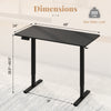 Dimensions of the 48 Inch x 24 Inch ergonomic electric standing desk with adjustable height and memory settings.