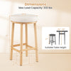 27" upholstered bar stool with boucle fabric seat and rubber wood frame, ideal for kitchen islands and dining areas.