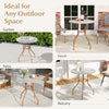 27.5-inch round outdoor bistro table with a stylish PE rattan top, ideal for balcony or porch dining experiences.