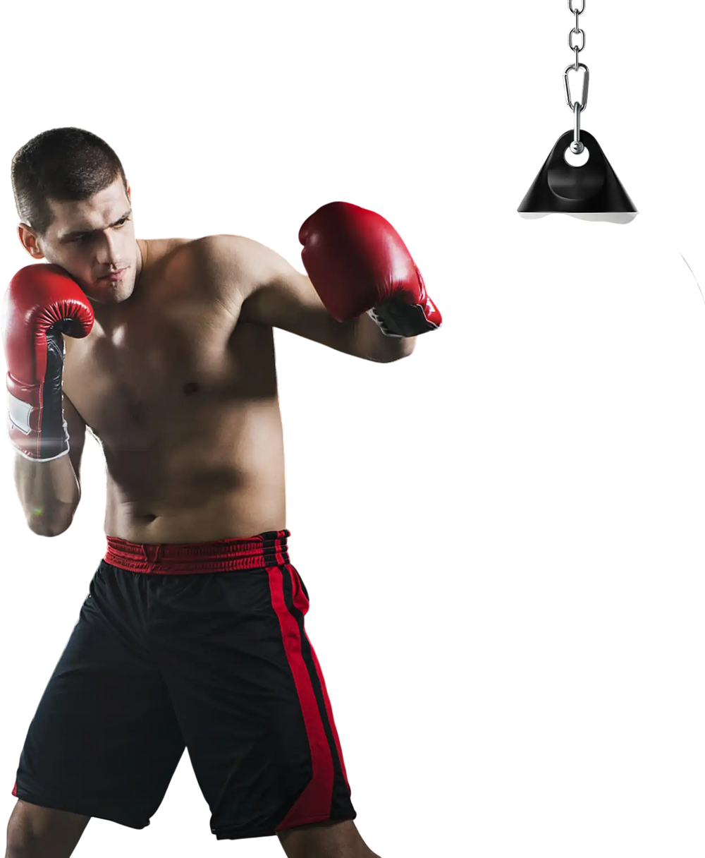 Water punching bag with adjustable metal chain, designed for boxing training, featuring a high-rebound PVC body.