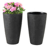 21 Inch Tall Round Plastic Planters Set of 2 Flower Pots with Drainage System-Black - Gallery View 1 of 2
