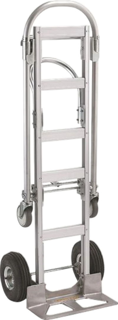 Wesco 219999 Spartan Sr Aluminum Hand Truck 2-in-1 Convertible with Rubber Wheels New