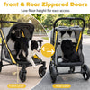 Dog stroller featuring front and rear zippered doors for easy access, supporting large dogs up to 220 lbs for stress-free outings.