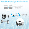 Telescopic aluminum tube of the 22 Ft pool cover reel set with locking mechanism and wheels for easy mobility.