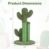 Cactus-shaped cat scratching post with natural sisal rope, 22 inches tall, featuring a plush ball for interactive play.