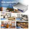 22-inch countertop electric griddle in stainless steel, ideal for kitchens and restaurants, featuring adjustable.