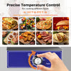 Countertop electric griddle with adjustable temperature, ideal for cooking pancakes, burgers, and seafood in commercial.