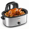 22 QT Electric Roaster Oven with Self-Basting Lid and Removable Pan Rack-Silver - Gallery View 1 of 1