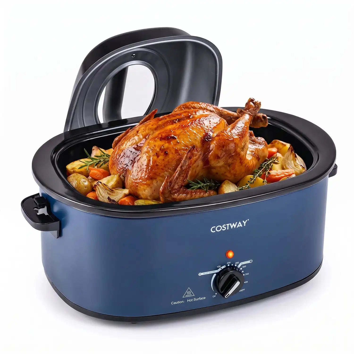 Costway 22 Qt Electric Roaster Oven Self-Basting Lid Removable Pan Rack 85691179 New