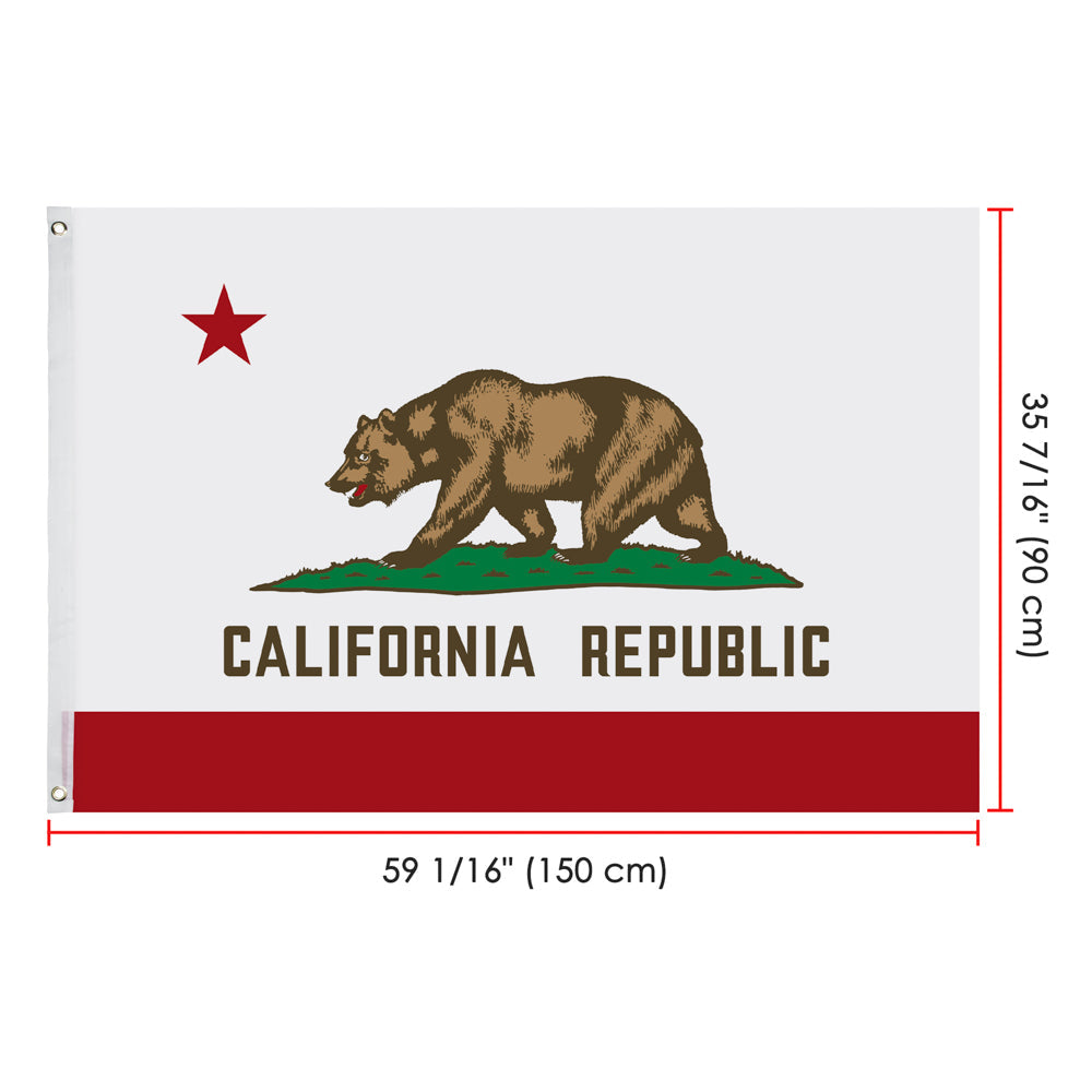 Yescom California Republic Bear Flag Polyester 3x5 ft Double-Sided New
