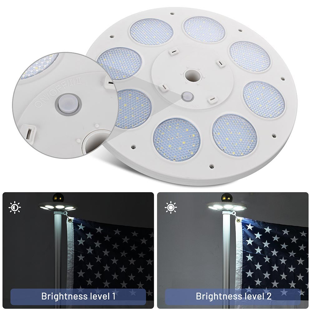 Yescom Solar Flagpole Light Topper Hole 11/16" 136LED New