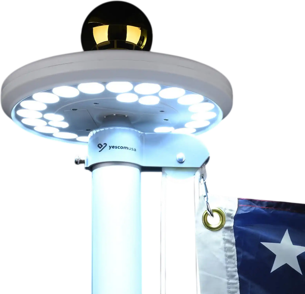 Yescom Solar Powered Flagpole LED Light 26 LEDs D9/16" New