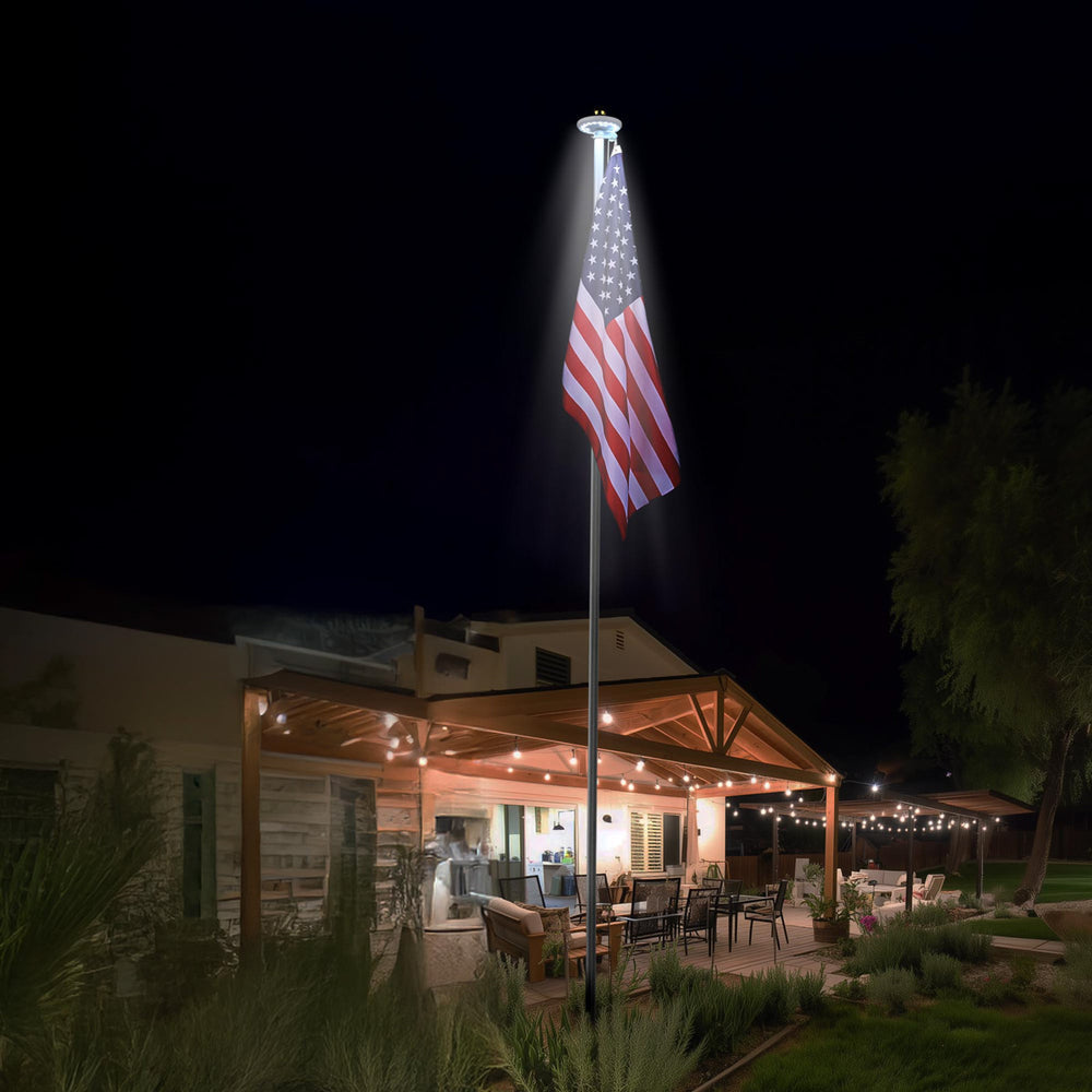Yescom Solar Powered Flagpole LED Light 26 LEDs D9/16" New