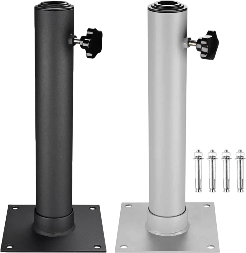 Yescom Telescopic FlagPole Deck Mount 16" x 2 3/8" Black New