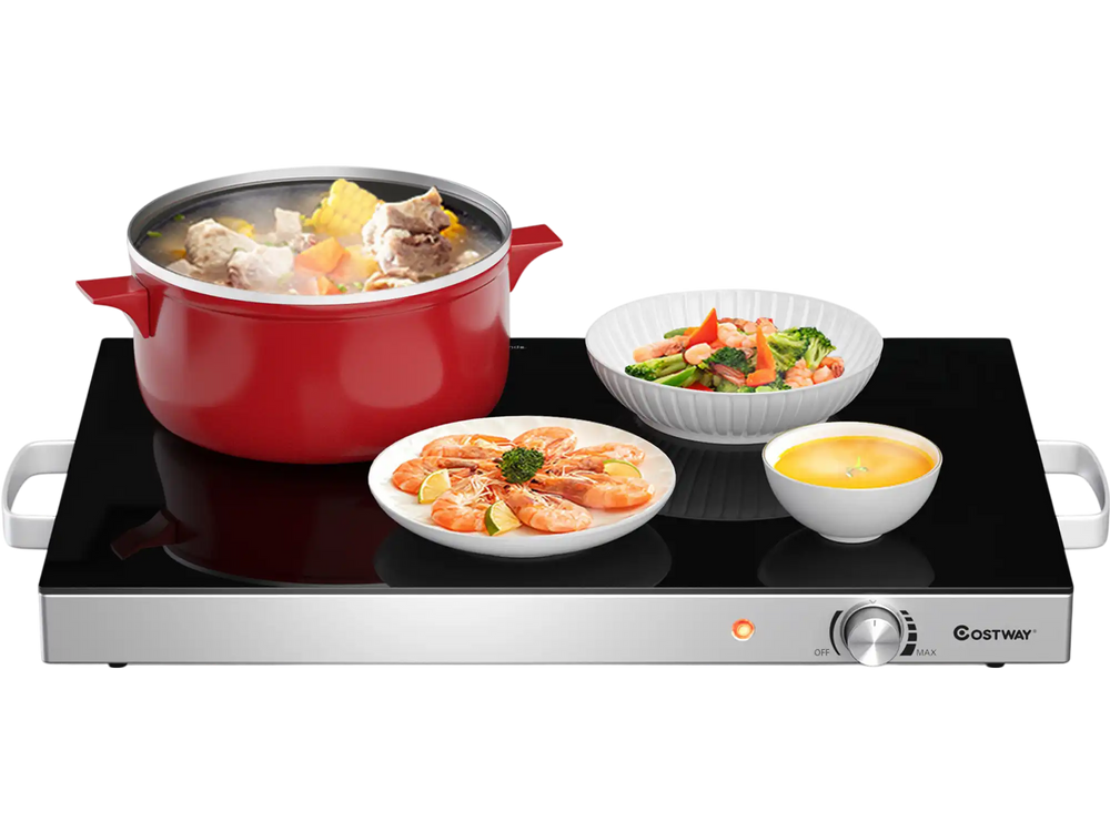 22 x 14 Inch Electric Warming Tray Hot Plate Dish Warmer with Adjustable Temperature