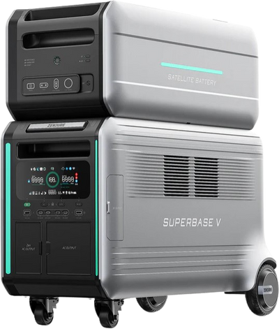 Zendure SuperBase V6400 Power Station with Satellite Battery 6,438Wh and 400W Solar Panel New