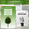 24-inch artificial cypress topiary ball tree with ground spike, made of high-quality PE material, perfect for indoor.