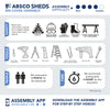 Absco Utility Bin Cover 7 x 3 Ft Metal Storage Shed Galvanized Steel New