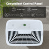 Top view of the 65 Pints Dehumidifier featuring an LED display, 24-hour timer, and child lock for easy operation.