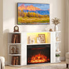 Electric fireplace insert with adjustable flame color and brightness, remote control, and 750W/1500W heating options.