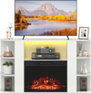 Electric fireplace insert featuring a stylish display with remote control, adjustable flame settings, and efficient heating options.