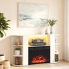 Electric fireplace insert showcasing a stylish design, featuring adjustable flame colors and dual heating options for ambiance.
