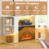 23-inch electric fireplace insert with remote control, 750W/1500W heating, adjustable flame colors, and 1-8 hour timer.