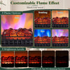 Customizable 23" WiFi fireplace insert features 5 flame options and 5 brightness levels for a cozy living room ambiance.