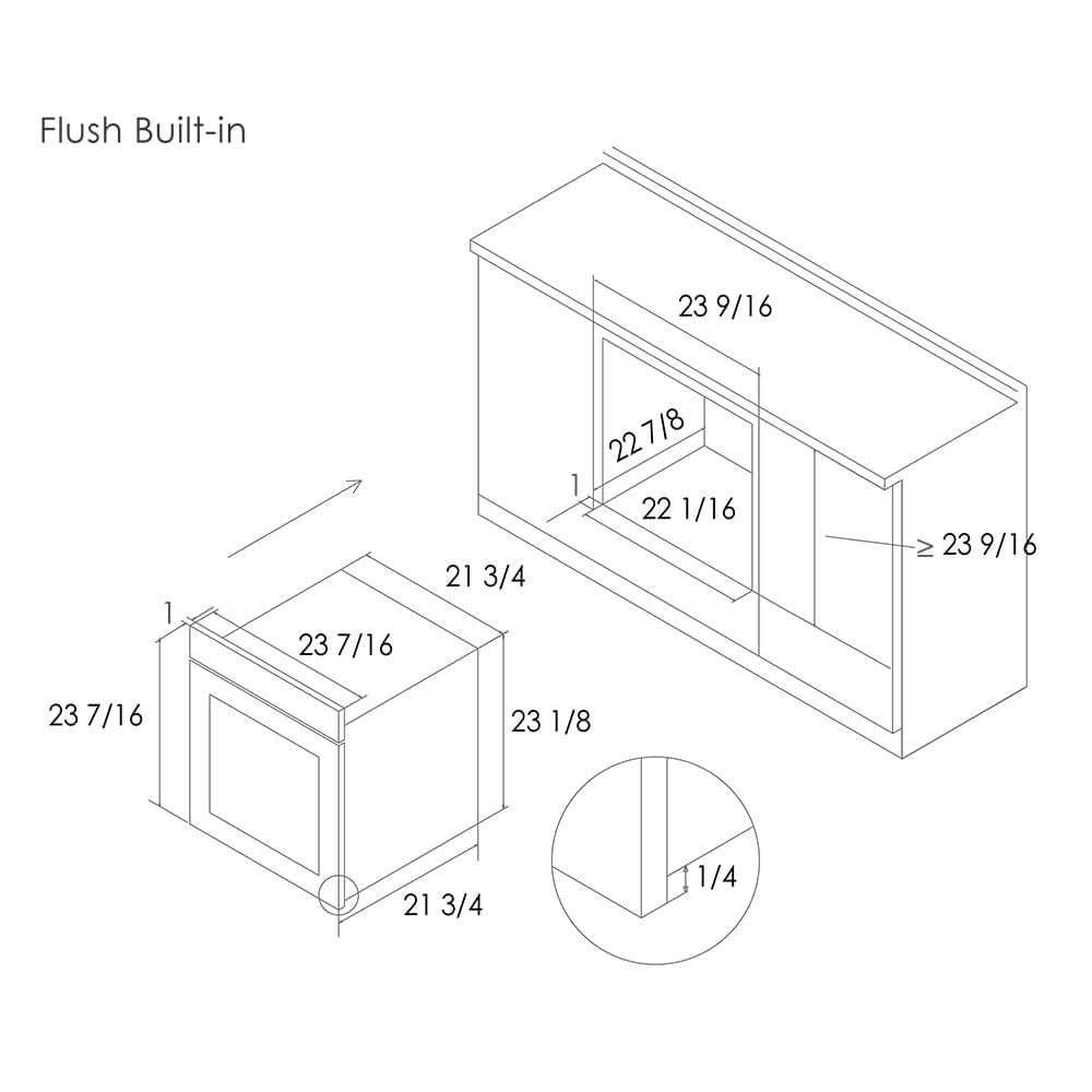 FOTILE 24-inch built-in tempered glass convection oven KSG7003A, view 3