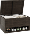 PE Rattan Storage Bin with Waterproof Liner for Patio Cushions