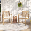 2 Pieces Patio Dining Chairs Outdoor Acacia Wood Chairs with Removable Padded Cushion-Oak - Gallery View 1 of 10