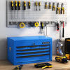 Blue 24-inch tool chest with 6 drawers, featuring anti-skip EVA pads, for garage and workshop organization.